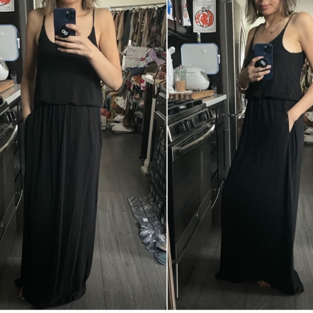 Boho Minimalist Cami Pocket Maxi Dress